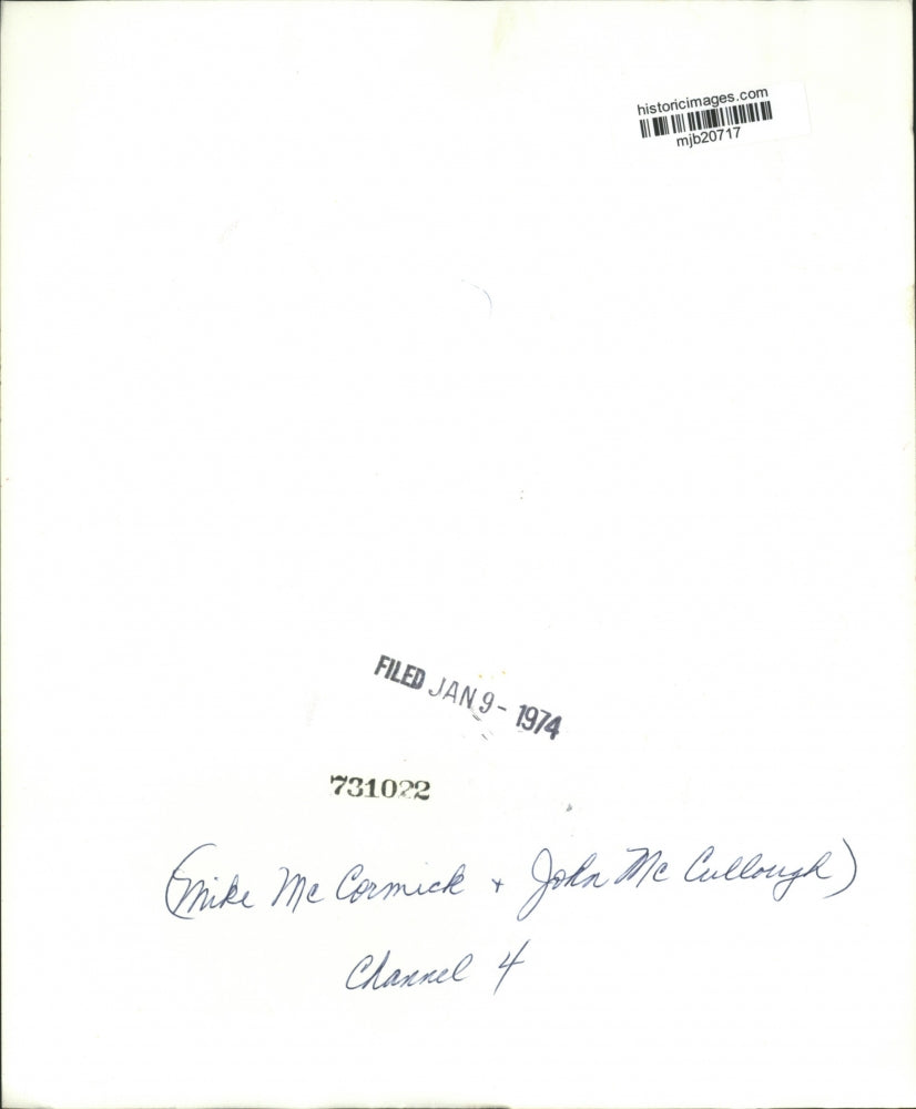 1974 Press Photo Mike McCormick and John McCullough of Channel 4 - mjb20717