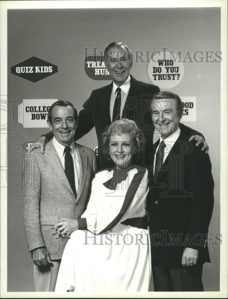 1984 Press Photo Carl Reiner, George Fenneman, Betty White, Ralph Edwards- Historic Images