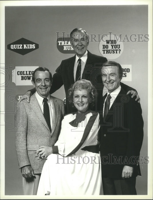 1984 Press Photo Carl Reiner, George Fenneman, Betty White, Ralph Edwards- Historic Images