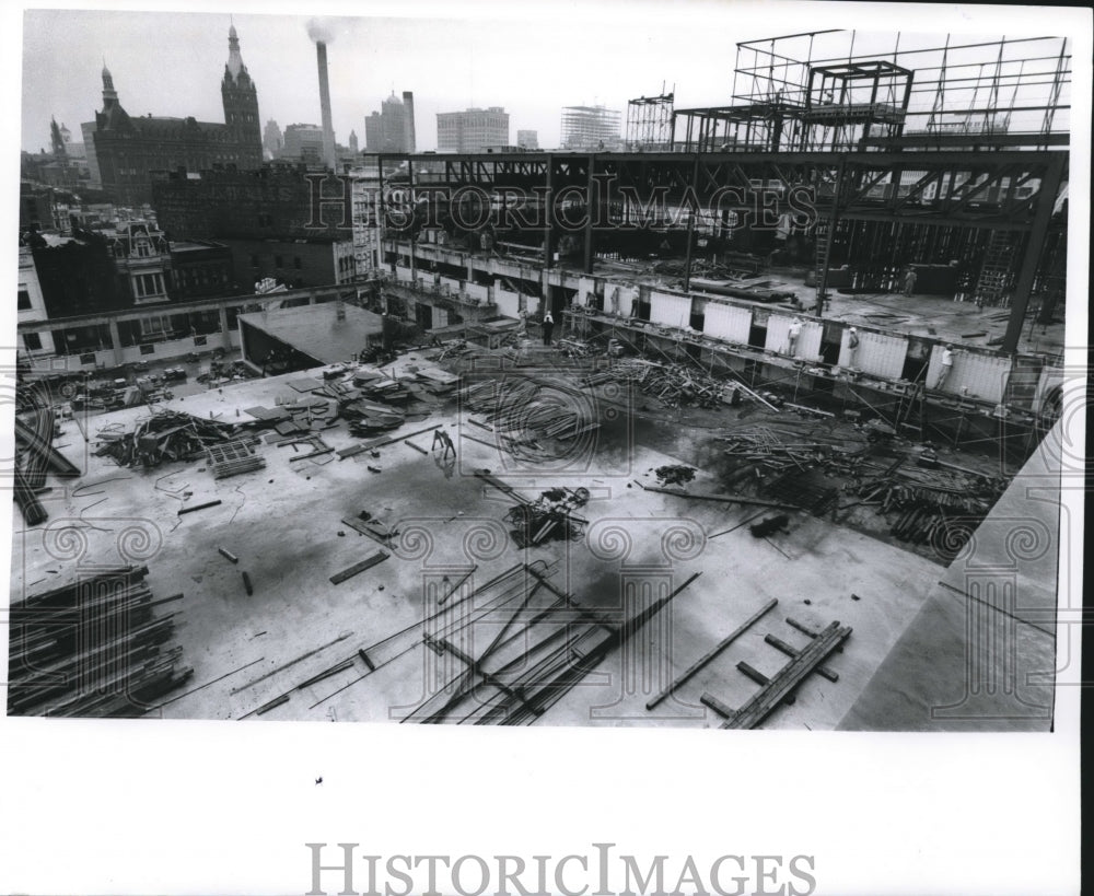 1961 Press Photo Milwaukee Journal Building Construction, New Addition- Historic Images