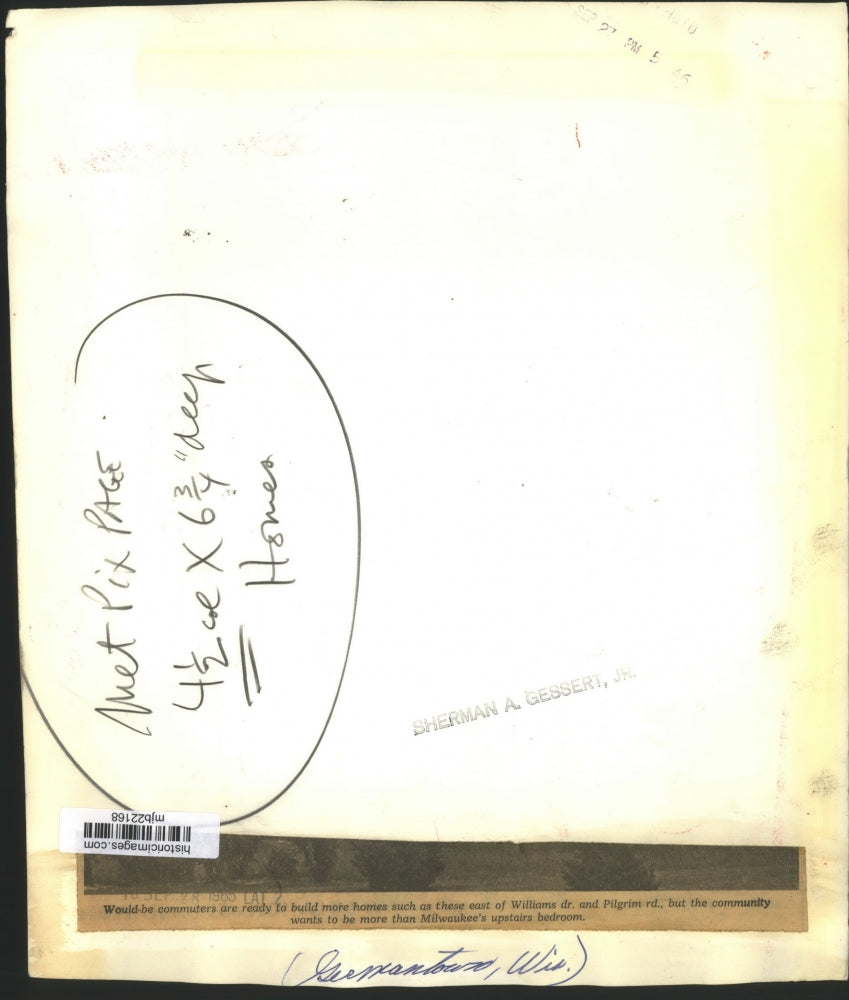 1965 Press Photo Homes in Germantown, Wisconsin - mjb22168