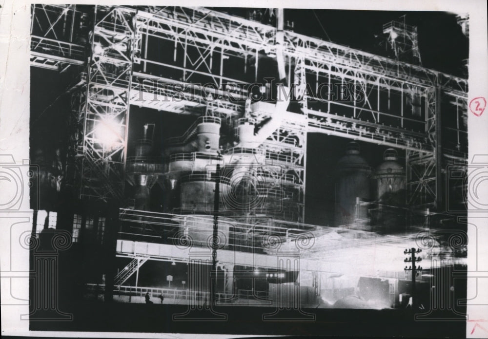 1952 Press Photo Steel Mill in Production in Germany - mjb22197