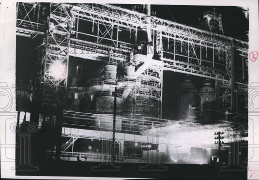 1952 Press Photo Steel Mill in Production in Germany - mjb22197
