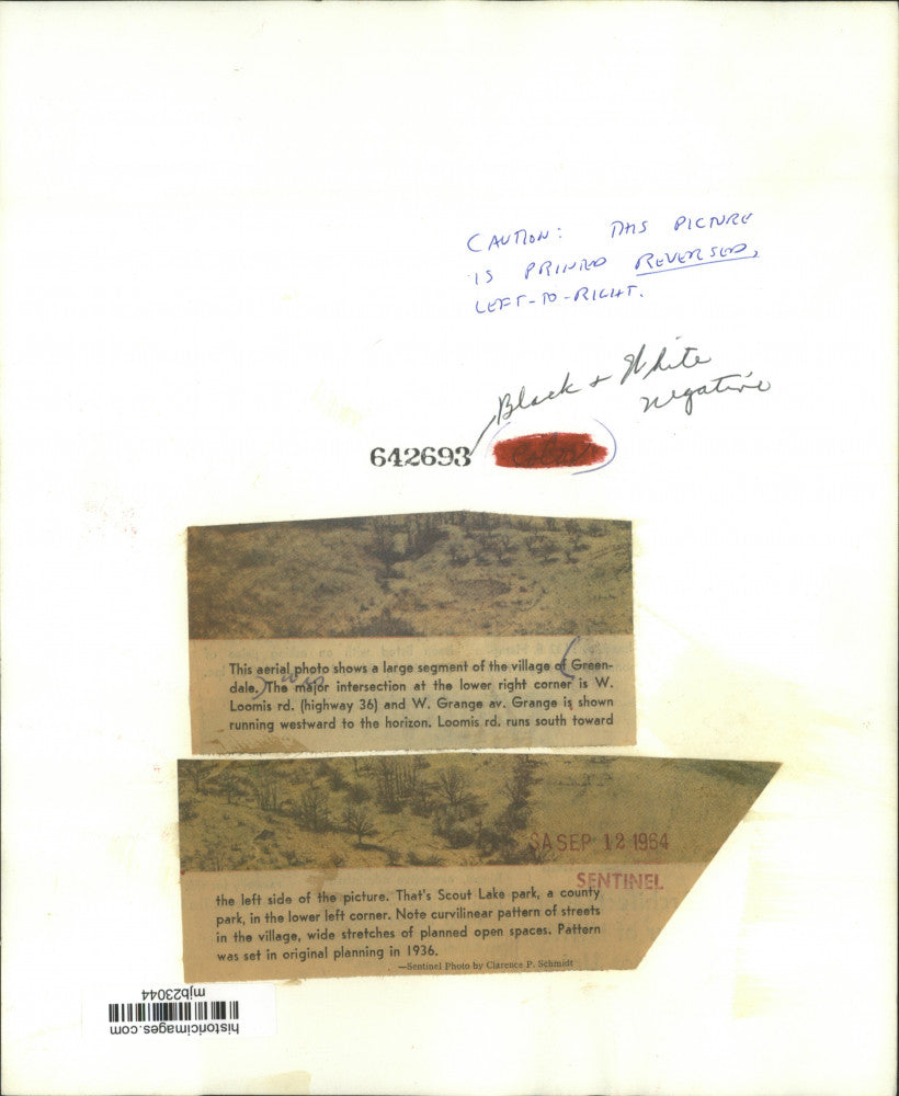 1964 Press Photo Aerial Photo of Greendale, Wisconsin - mjb23044