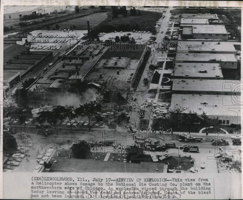 Load image into Gallery viewer, 1968 Press Photo Aerial view of damage to National Die Casting Co plant, Chicago
