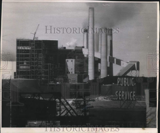 1957 Press Photo Construction of Pulliam Steam Plant, Green Bay, Wisconsin