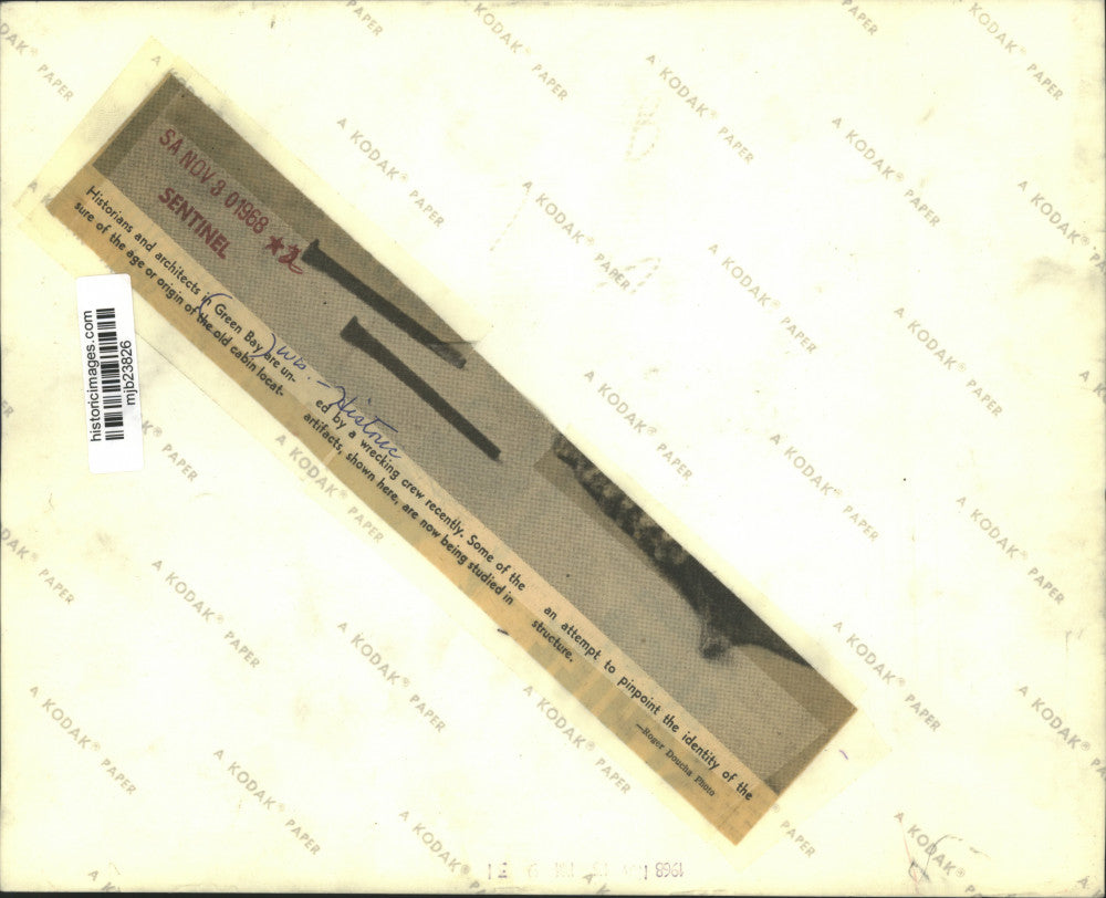 1968 Press Photo Artifacts Found in Cabin in Green Bay, Wisconsin - mjb23826