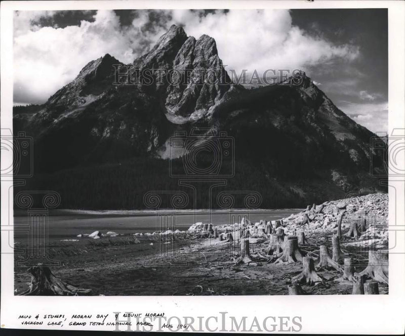 Load image into Gallery viewer, 1961 Press Photo Mount Moran and Moran Bay, Grand Teton National Park, Wyoming
