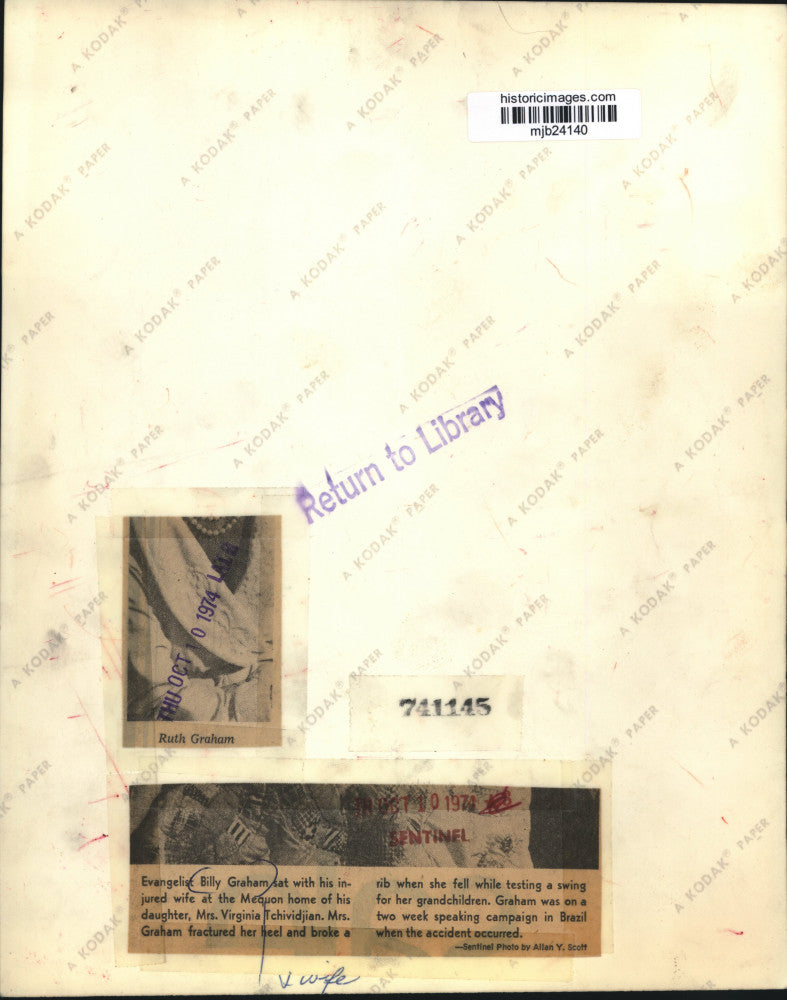 1974 Press Photo Evangelist Billy Graham and Wife in Mequon, Wisconsin