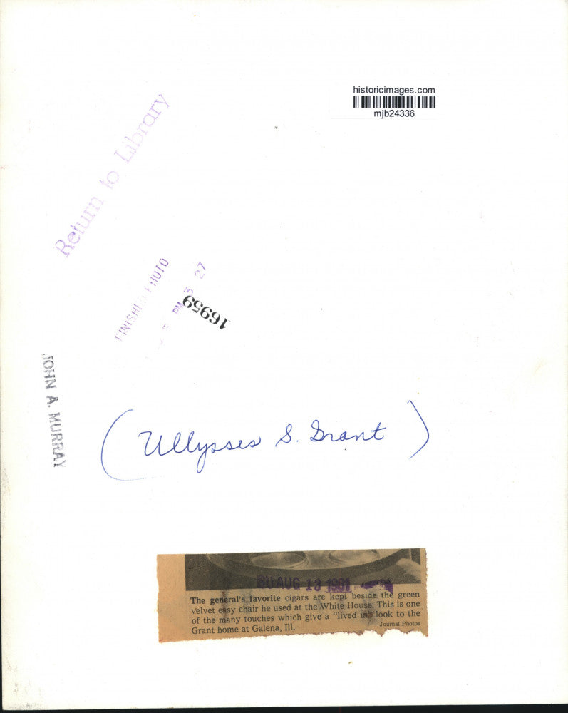 1961 Press Photo Cigars at Ulysses S. Grant House in Galena, Illinois