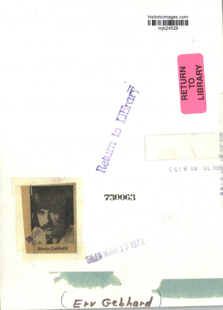 1973 Press Photo Erwin Gebhard - mjb24529