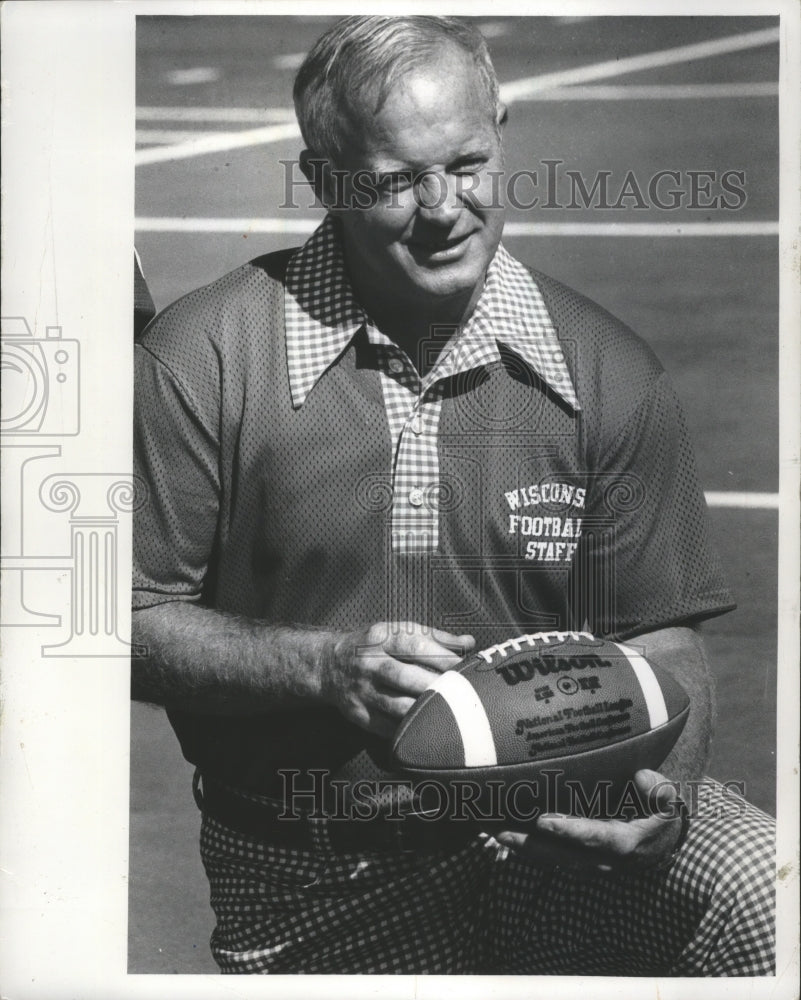 1979 Press Photo Dave McClain football at University of Wisconsin- Historic Images