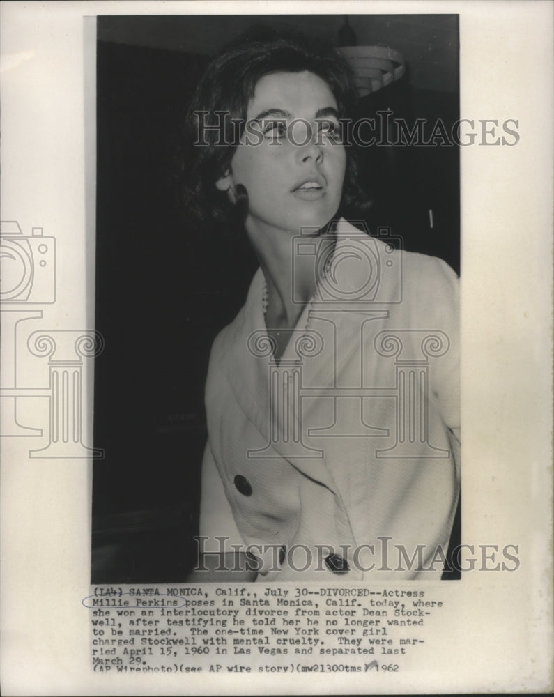 1962 Press Photo Actress Millie Perkins in Santa Monica California- Historic Images