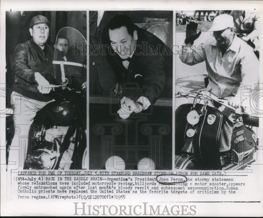 1955 Press Photo Argentine President Juan Peron - mjb25658