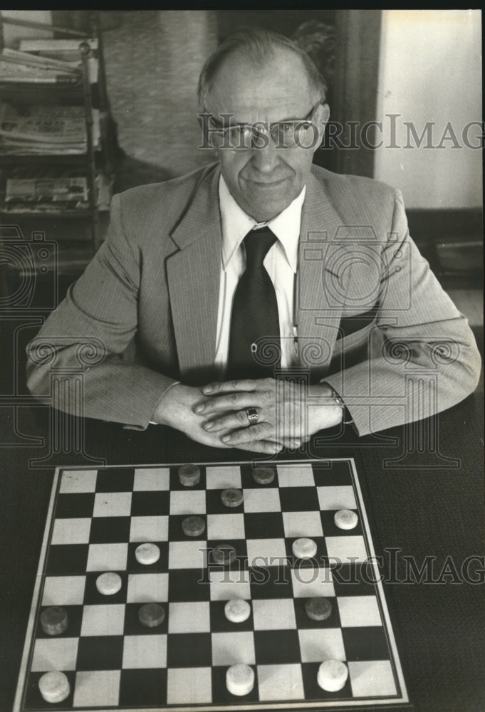 1978 Press Photo President of the Wisconsin Checker Association George Malstrand- Historic Images