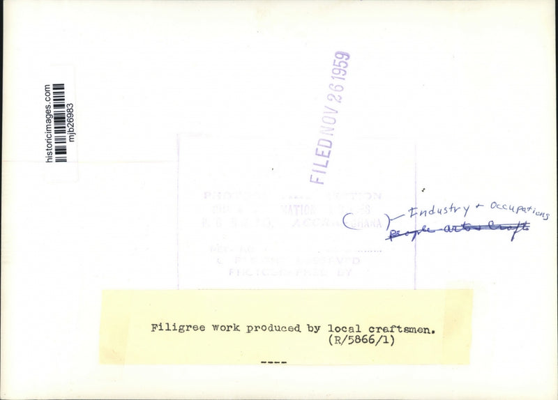 Load image into Gallery viewer, 1959 Press Photo Filigree Work Produced by Local Craftsmen in Ghana - mjb26983
