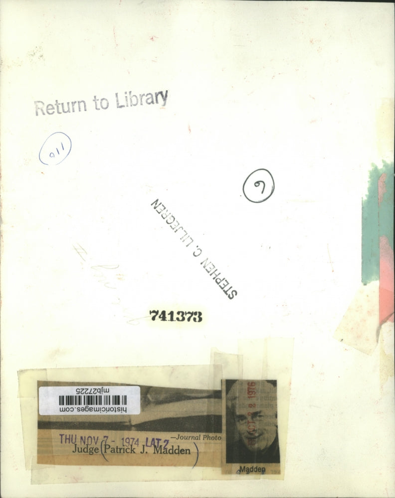 1974 Press Photo Judge Patrick J. Madden - mjb27225