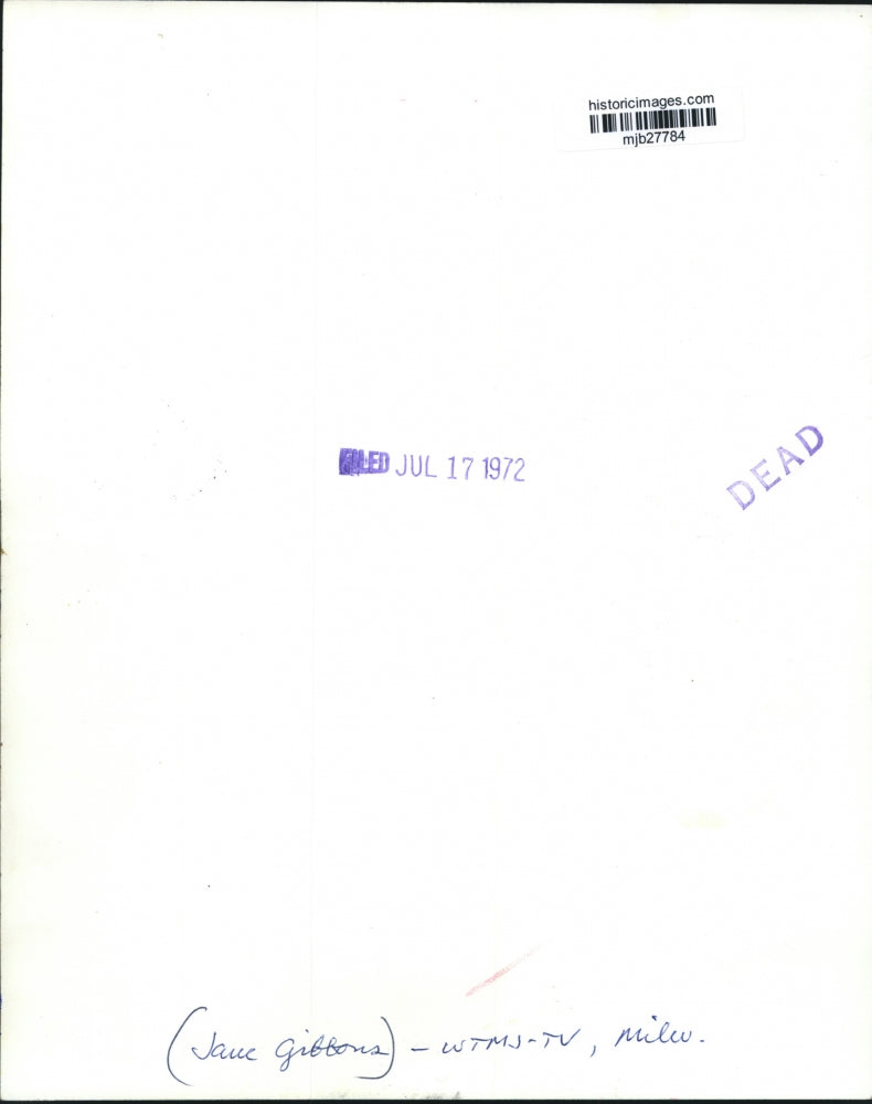 1972 Press Photo Jane Gibbons from WTMJ Television in Milwaukee - mjb27784