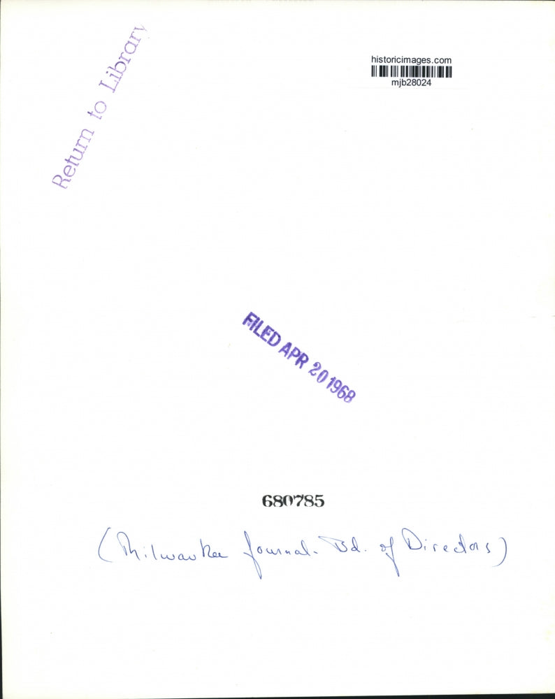 1968 Press Photo Milwaukee Journal Board of Directors - mjb28024