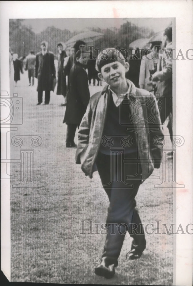 1959 Press Photo Prince Charles at the Polo Grounds in Windsor, England