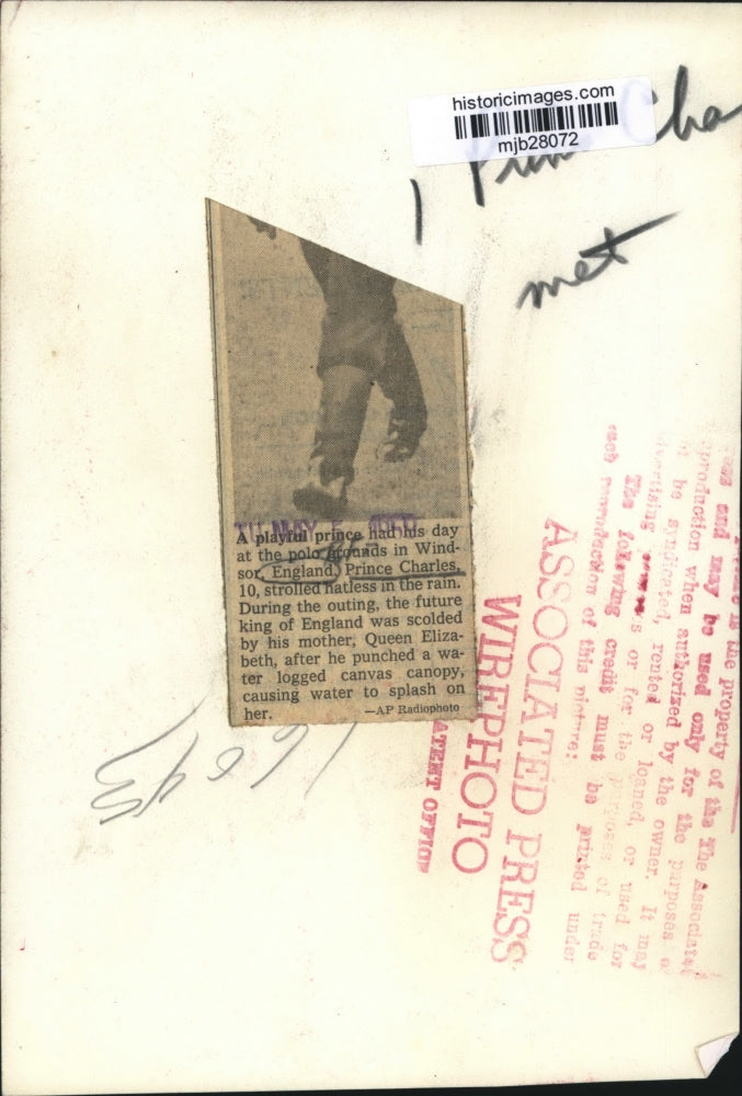 1959 Press Photo Prince Charles at the Polo Grounds in Windsor, England