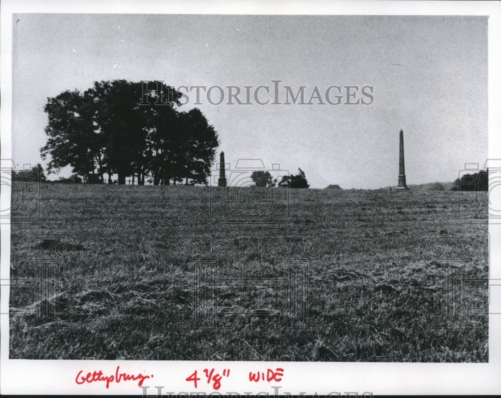 1974 Press Photo Cemetery Ridge current day, Gettysburg. - mjb28523