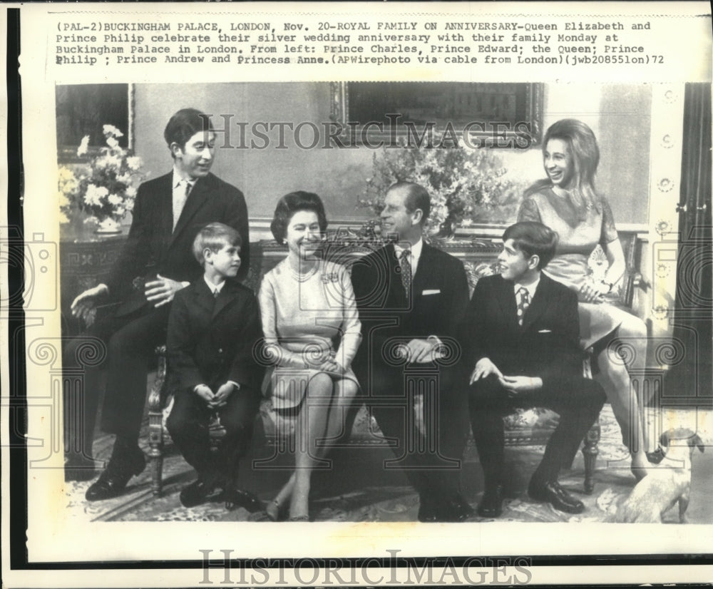 1972 Press Photo Britain's First Couple Celebrates 25th Wedding Anniversary