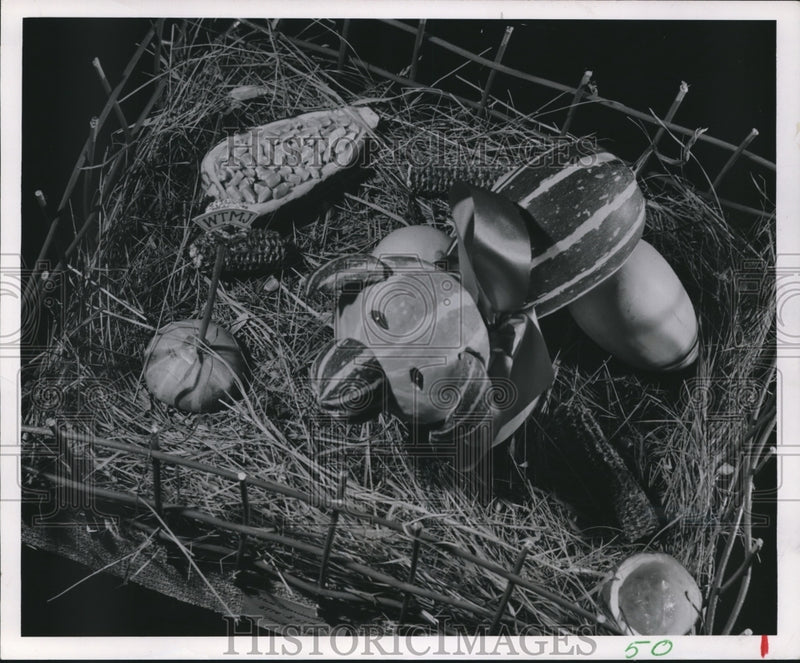 Load image into Gallery viewer, 1949 Press Photo Marion Brown made this pig out of gourds; Milwaukee, Wisconsin
