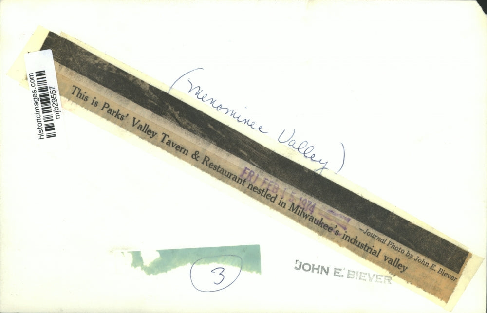 1974 Press Photo Parks' Valley Tavern & Restaurant in Milwaukee - mjb29557