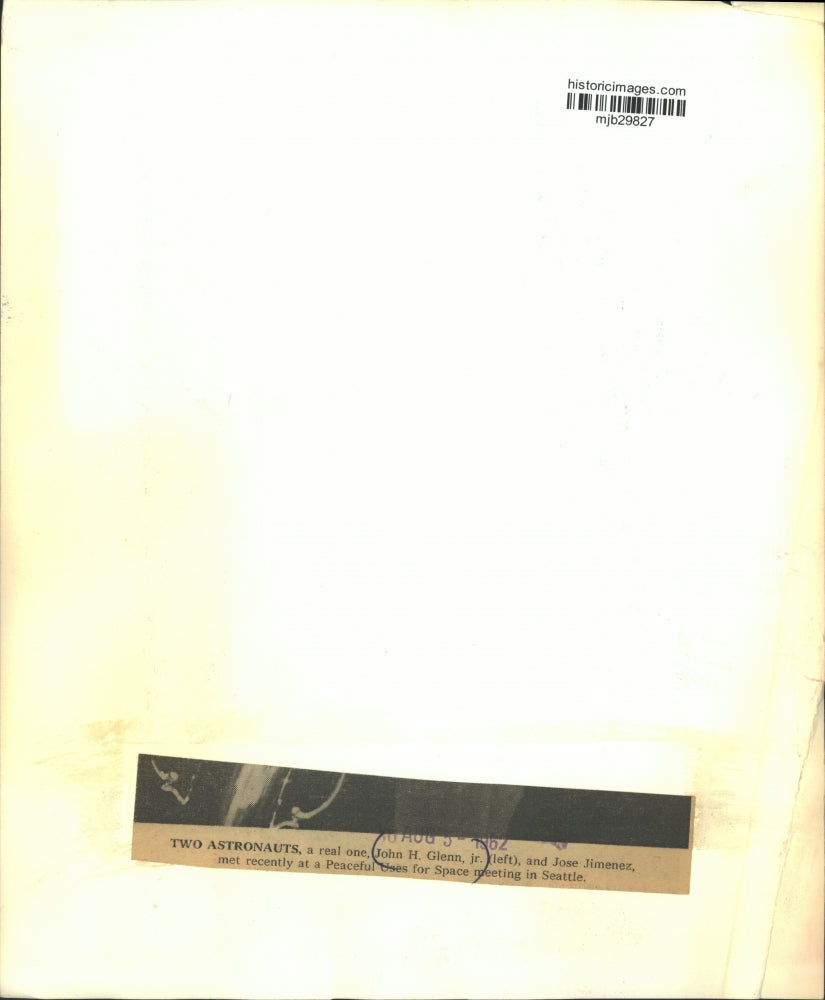 1962 Press Photo Astronauts, John Glenn, Jose Jimenez, Space meeting, Seattle.