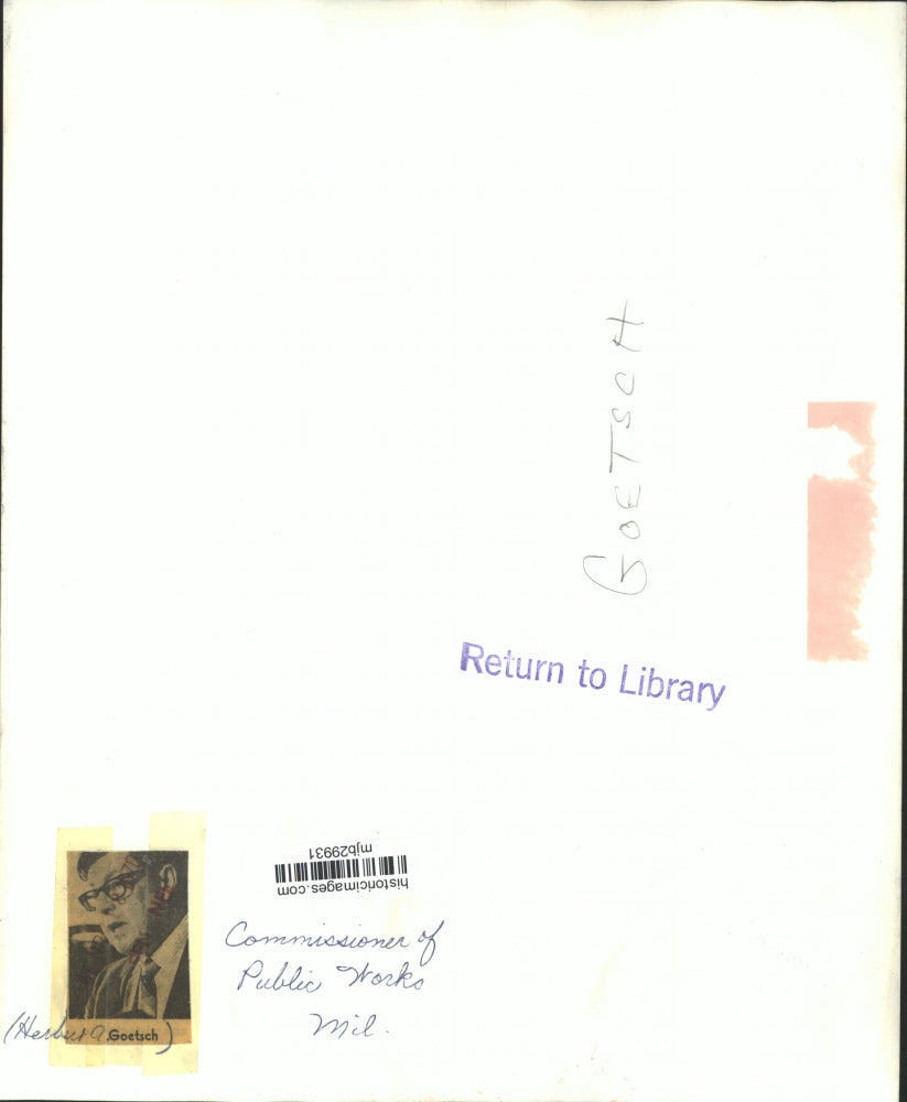 1970 Press Photo Herbert A. Goetsch, Commissioner of Public Works, Milwaukee