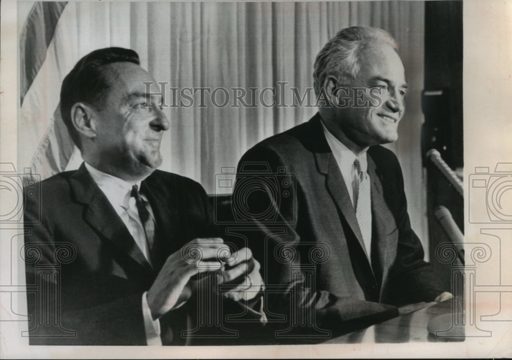 1964 Press Photo Barry Goldwater and running mate William Miller in Washington- Historic Images