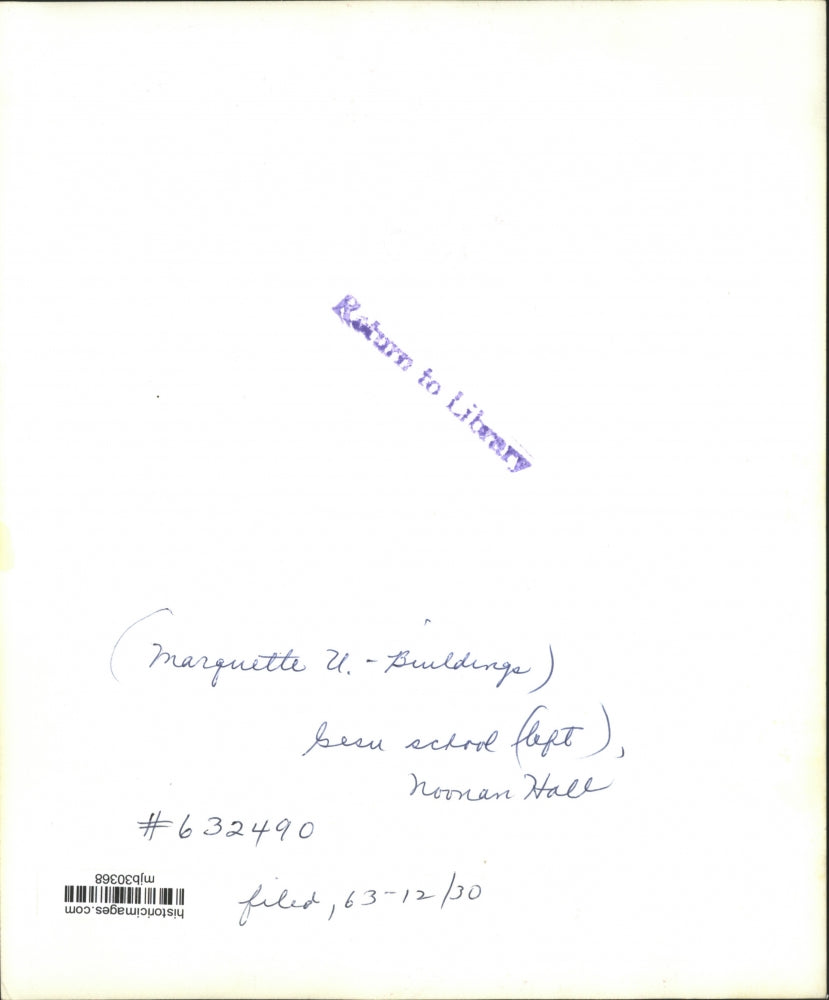 1963 Press Photo Marquette University buildings, Noonan Hall - mjb30368