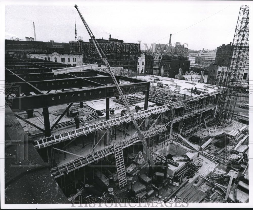1961 Press Photo Milwaukee Journal building construction, Milwaukee, Wisconsin
