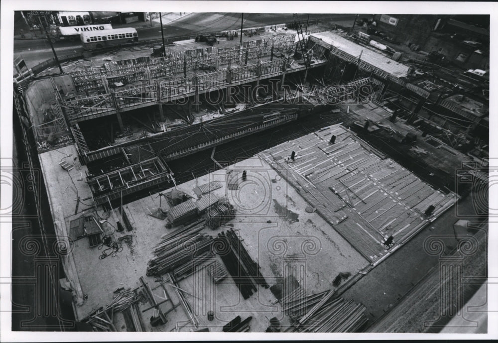 1961 Press Photo Milwaukee Journal building construction, Milwaukee, Wisconsin