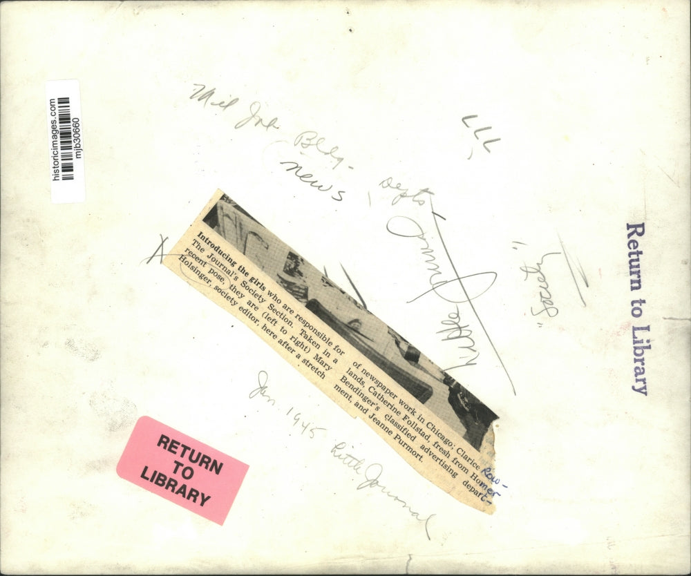 1945 Press Photo Women of the Milwaukee Journal Sentinel's Society Section