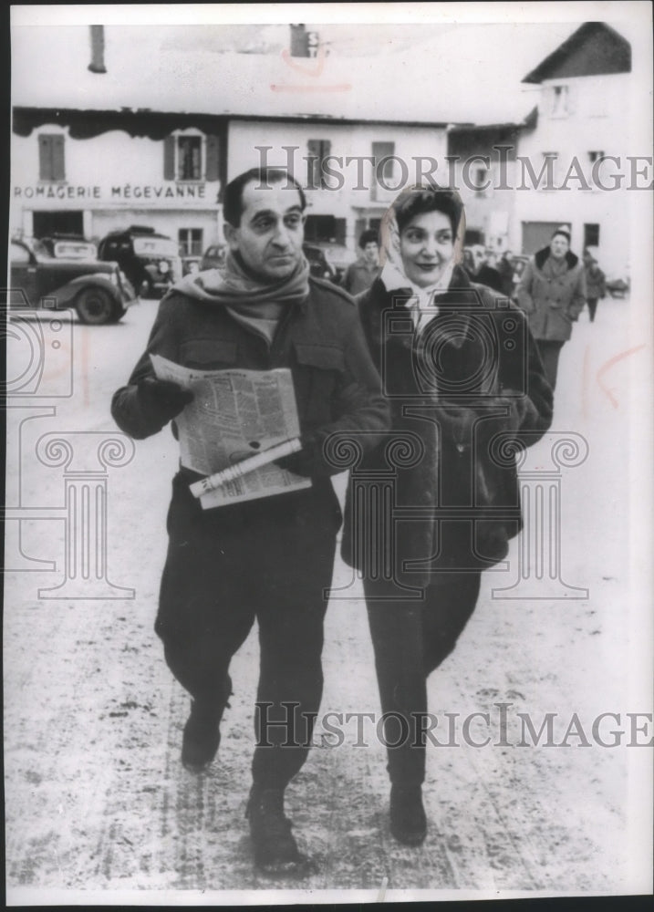 Load image into Gallery viewer, 1956 Press Photo Former French Premier Pierre Mendes-France and wife, France.
