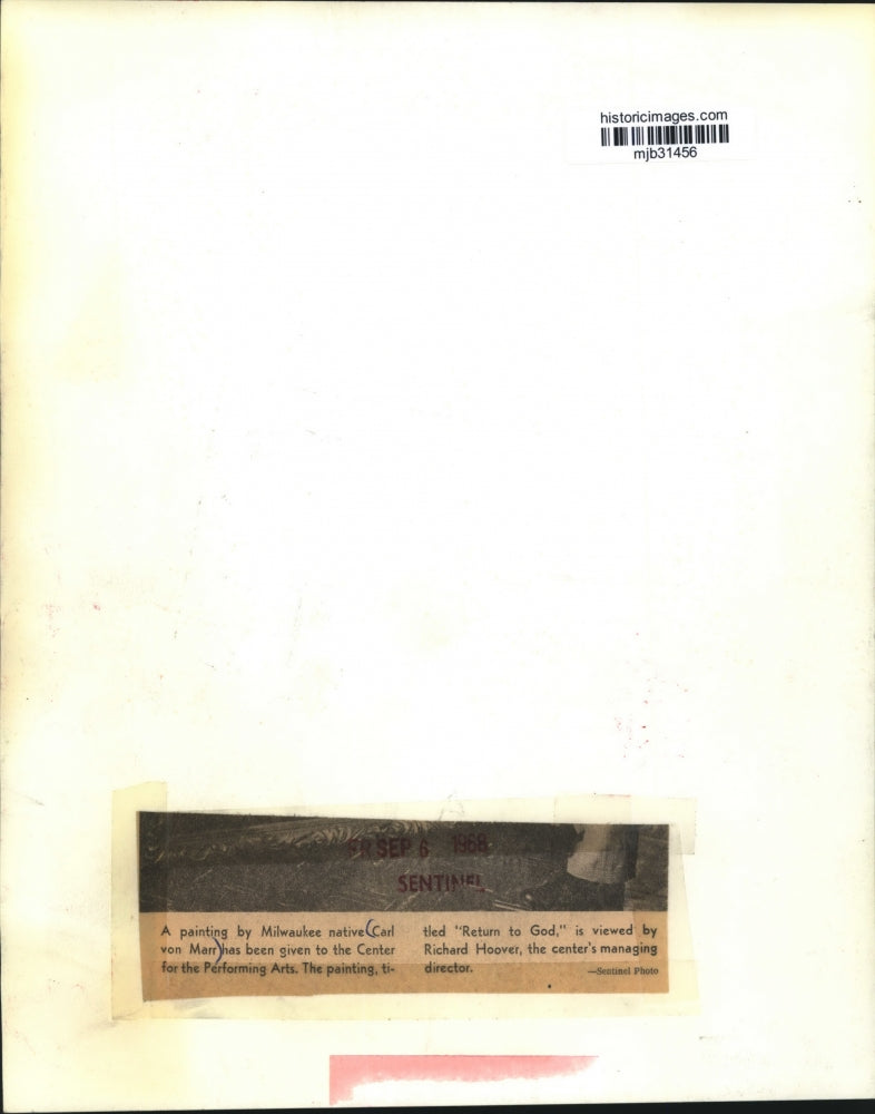 1968 Press Photo Carl von Marr, "Return to God", Viewed by Richard Hoover