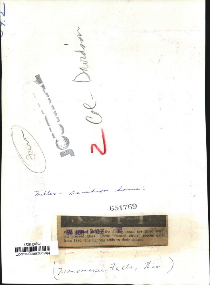 1966 Press Photo Dining room filled with old pressed glass in Menomonee Falls