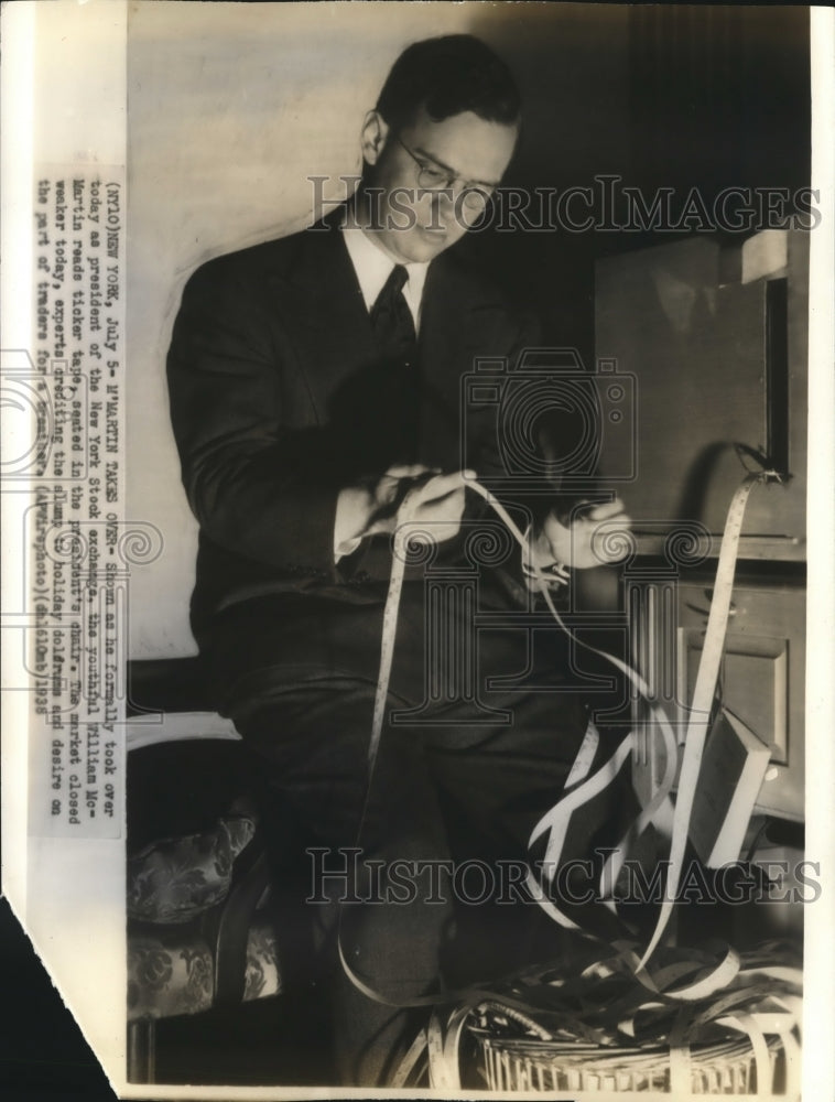 1938 Press Photo William McMartin, President of the New York Stock Exchange- Historic Images