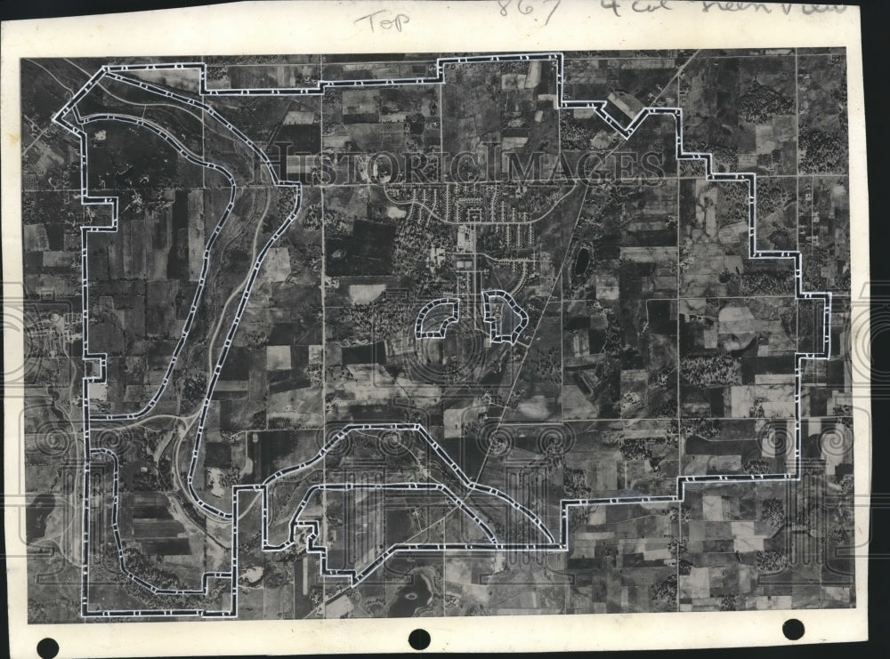  Press Photo Aerial view, Map- Historic Images