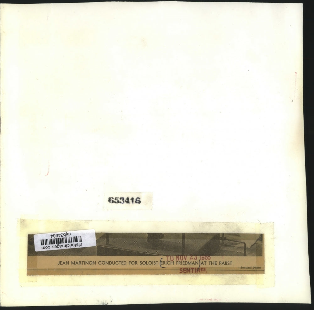 1965 Press Photo Jean Martinon Conducted for Soloist Erich Friedman at the Pabst