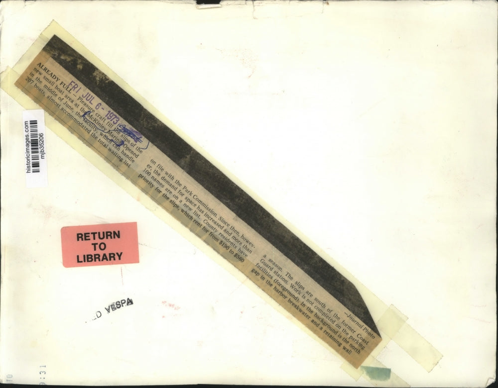 1973 Press Photo The new small boat slip area at the McKinley Marina, Milwaukee