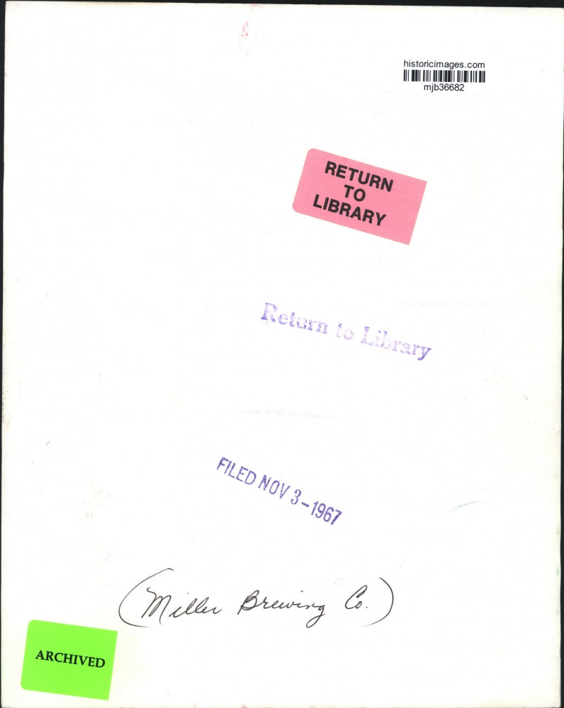 1967 Press Photo Miller Brewing Company Advertisement - mjb36682