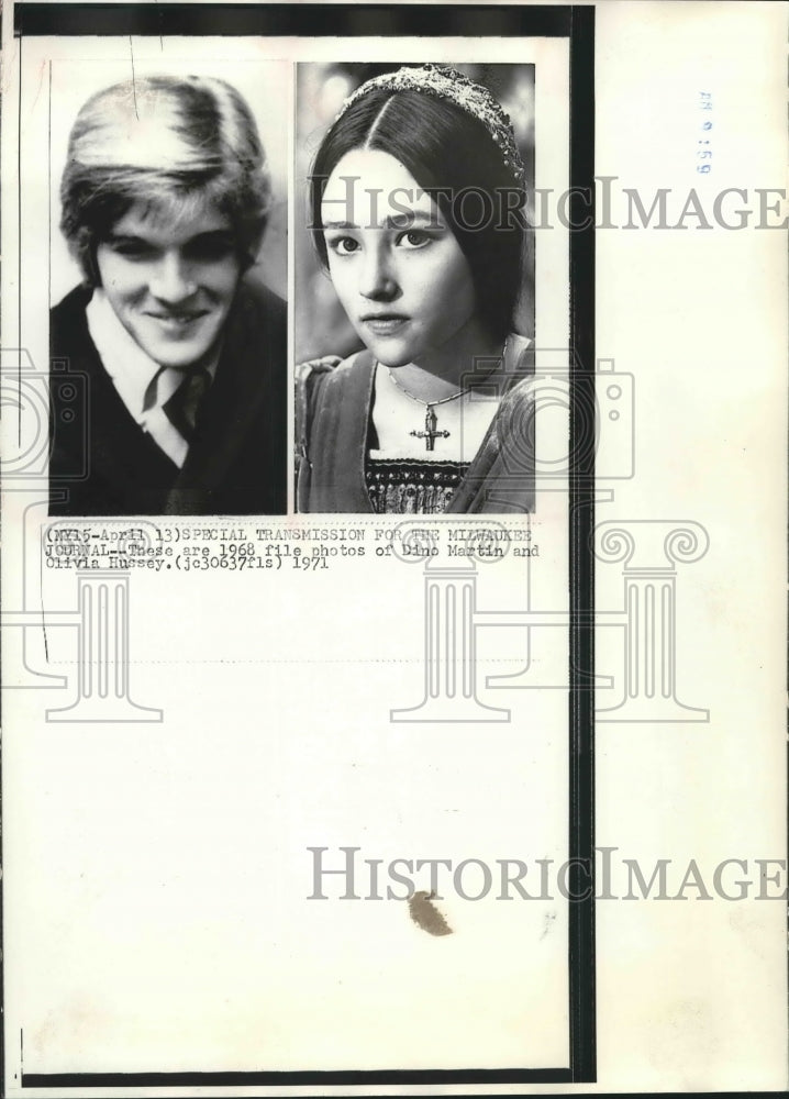 1968 Press Photo Dino Martin and wife, Olivia Hussey- Historic Images