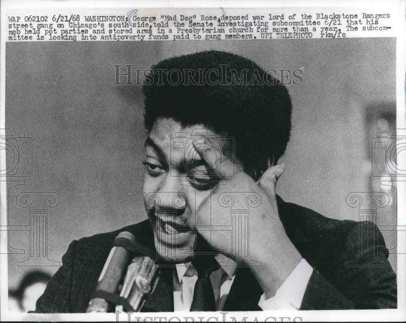Load image into Gallery viewer, 1968 Press Photo George "Mad Dog" Rose testifies before Senate subcommittee.
