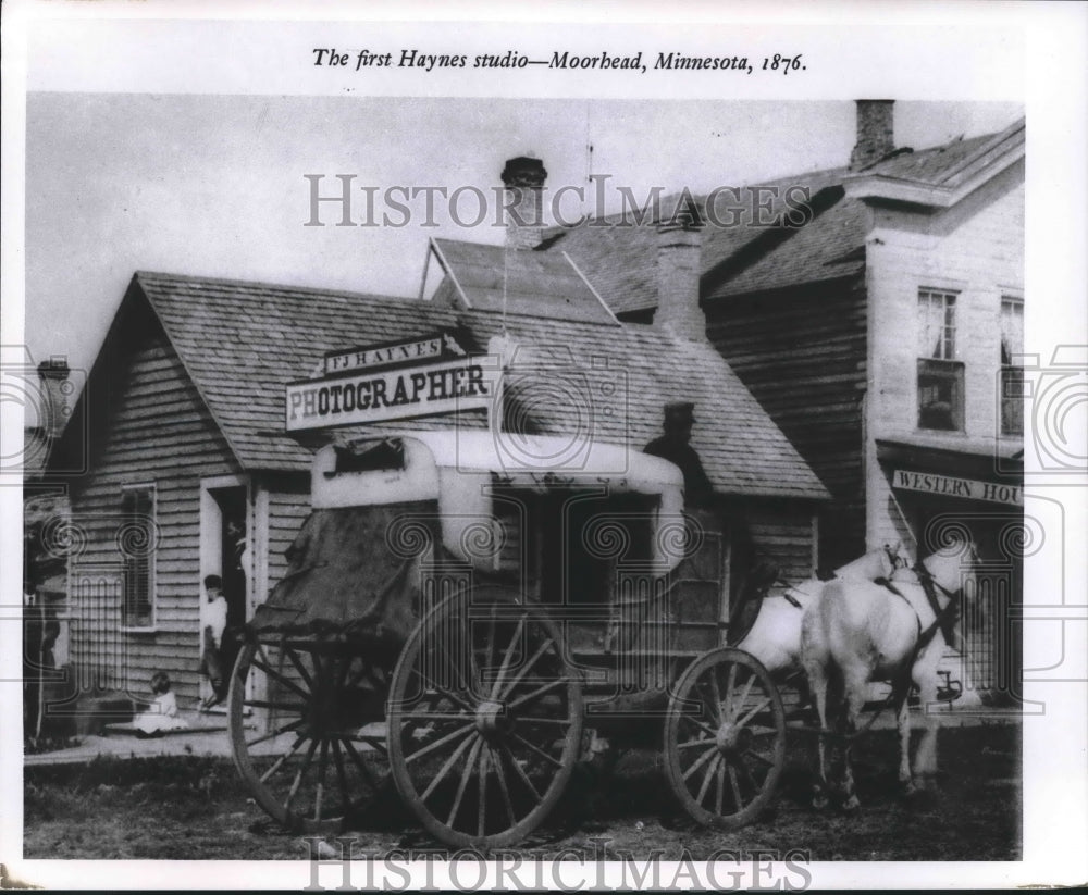 1876 Press Photo F. Jay Haynes&#39; first studio Moorhead, Minnesota - mjb37841- Historic Images