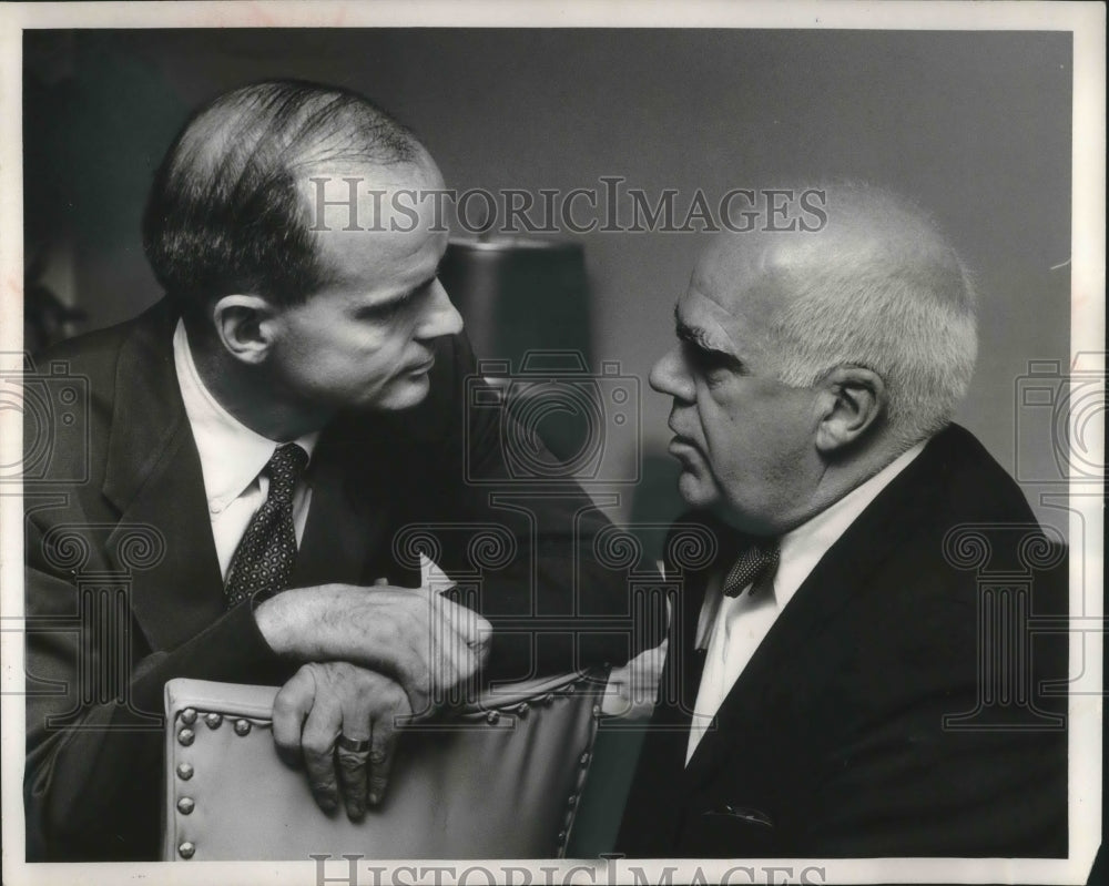 1957 Press Photo Winner Proxmire and Philleo Nash State Democratic Chairman- Historic Images