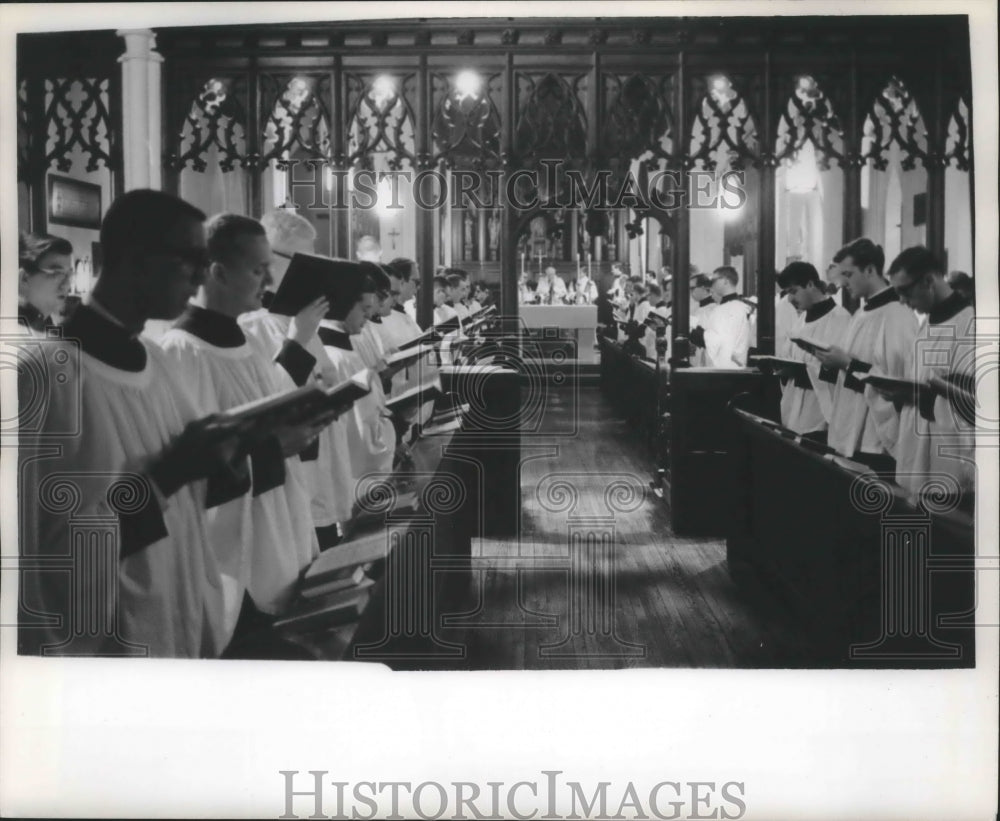  Press Photo Archbishop Michael Ramsey at Chapel of Saint Mary the Virgin- Historic Images