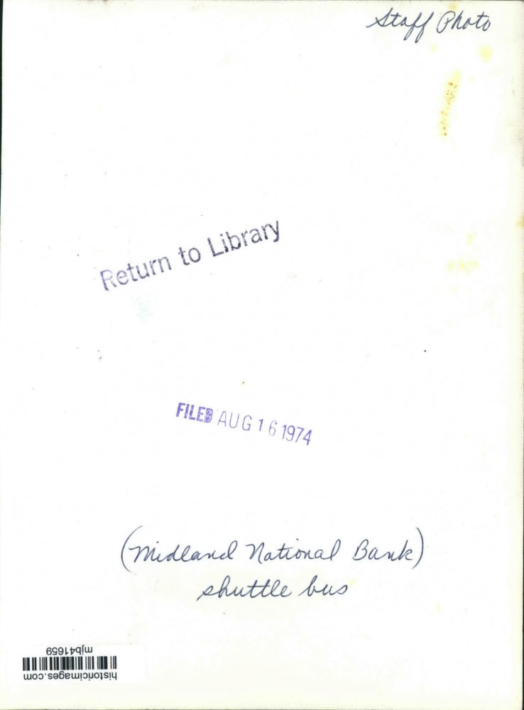 1974 Press Photo Midland National Bank and Midland Shuttle - mjb41659